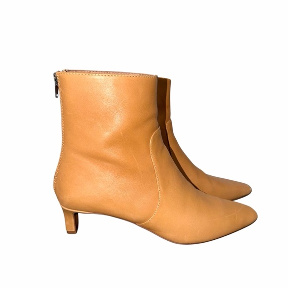 Madewell Dimes Tan Leather Pointed Toe Kitten Heel Y2K Ankle Boots Size 8.5 - Picture 12 of 12
